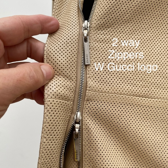 GUCCI TOM FORD PERFORATED LAMBSKIN LIGHTWEIGHT LEATHER DUSTER SIZE 10/ 44 IT - Picture 7 of 12